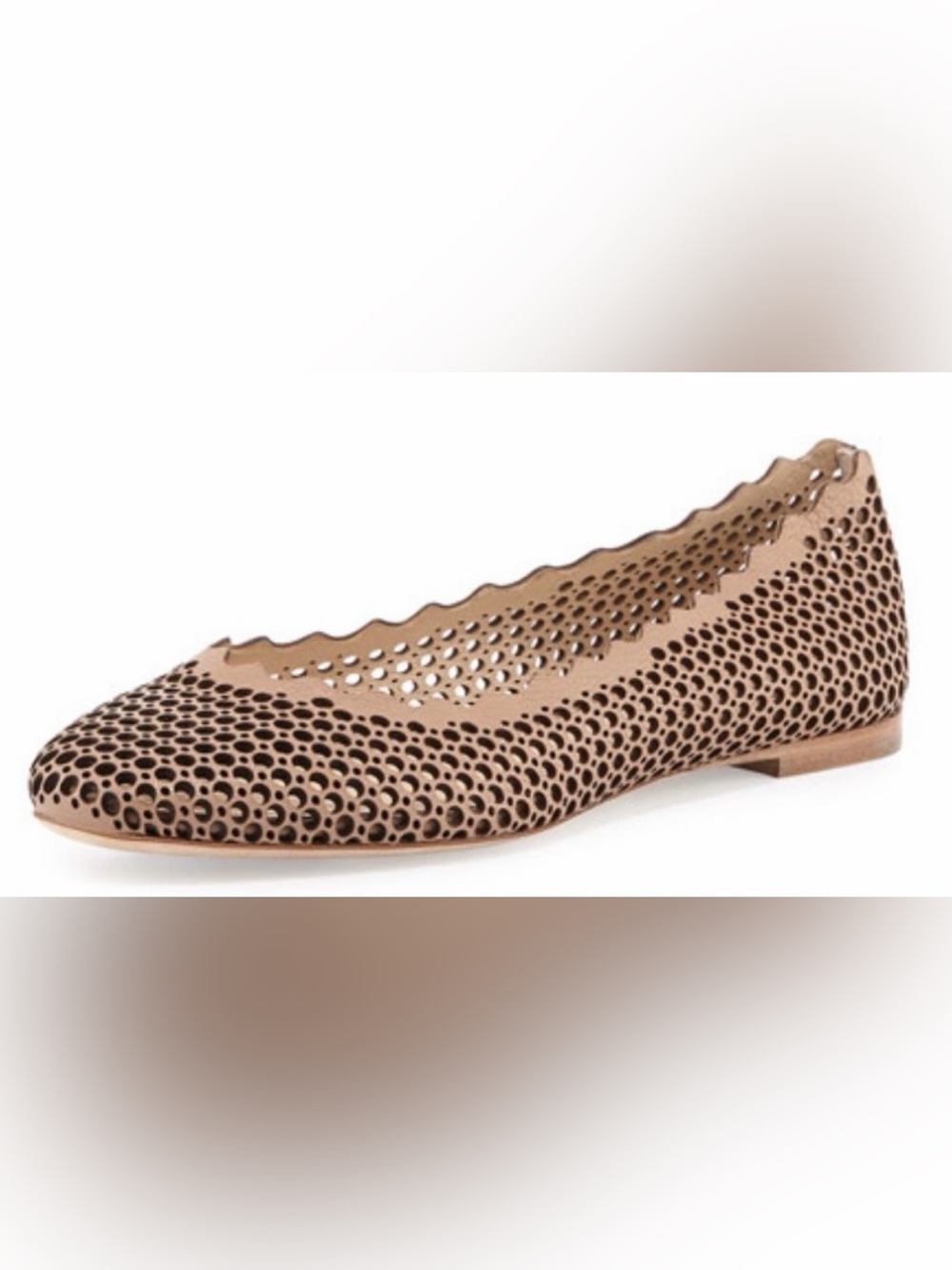 CHLOE Lauren Perforated Leather Ballerina Flat